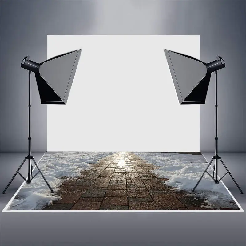 Sunlight Brick Street Melting Snow Rubber Floor Mat - Aperturee