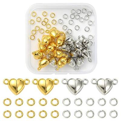 20Pcs 2 Colors Heart Alloy Magnetic Clasps