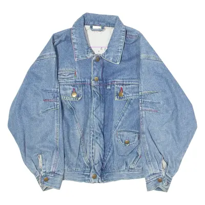 TORERO Let's Rock! Girls Denim Jacket Blue 90s 7-8Y