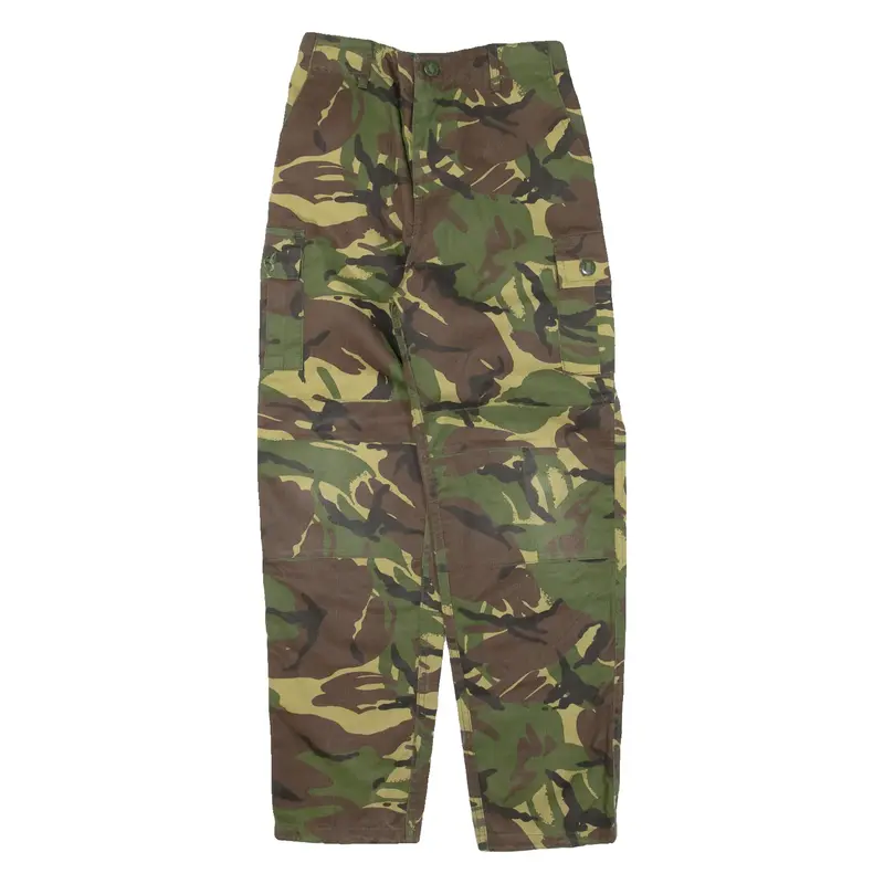 DW Cargo Camo Boys Trousers Green Relaxed Tapered W26 L26