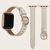 Faux Leather Watch Band for Apple Watch (Band Only), 1 Count Adjustable Replacement Watch Band for Women, Ultra-thin Soft Wa...
