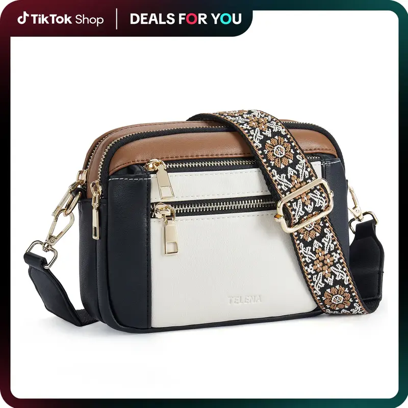 Telena Crossbody Purse for Women Small Crossbody Bags Trendy Vegan Leather with Adjustable Strap Crossbody Kindle Gift Compac...