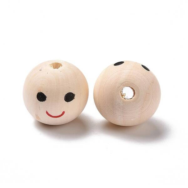 Printed Wood European Beads