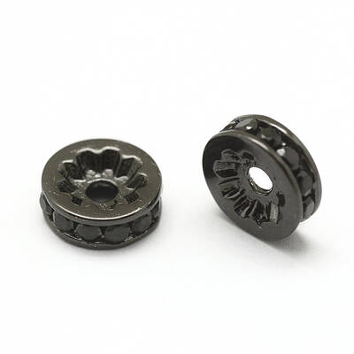 Brass Micro Pave Grade AAA Cubic Zirconia Bead Spacers