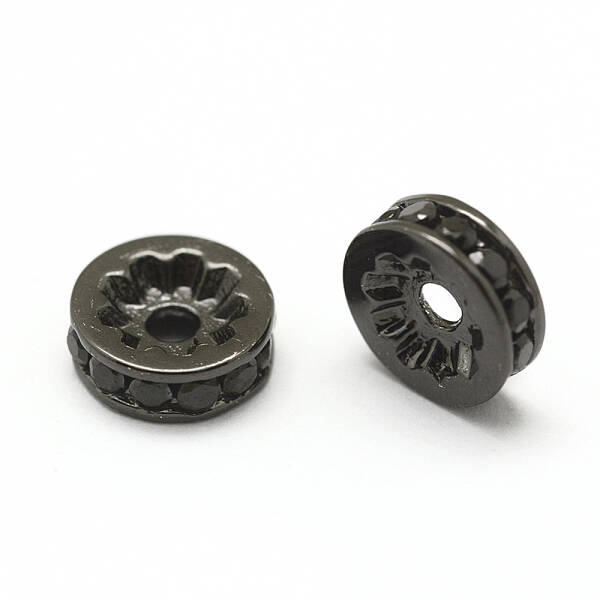 Brass Micro Pave Grade AAA Cubic Zirconia Bead Spacers