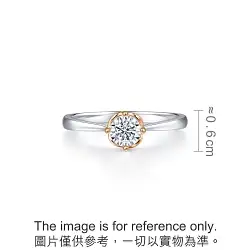 'Love Knot' 18K White & Red Gold Diamond Ring