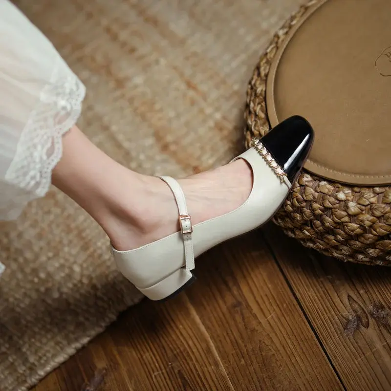 CHIKO Xalbadora Square Toe Block Heels Mary Jane Shoes