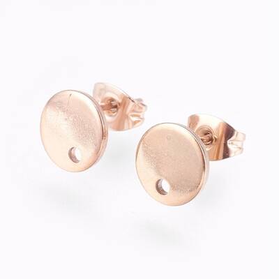 Ion Plating(IP) 304 Stainless Steel Stud Earring Findings