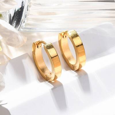 304 Stainless Steel Polishing effect Hoop Earrings