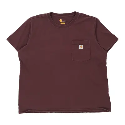 Age 14-16 Carhartt T-Shirt - XL Burgundy Cotton