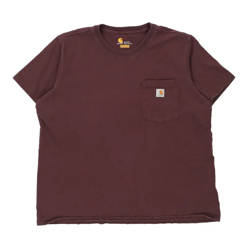 Age 14-16 Carhartt T-Shirt - XL Burgundy Cotton