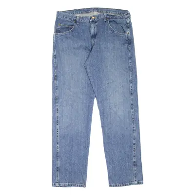 WRANGLER Mens Jeans Blue Regular Straight Stone Wash W38 L34
