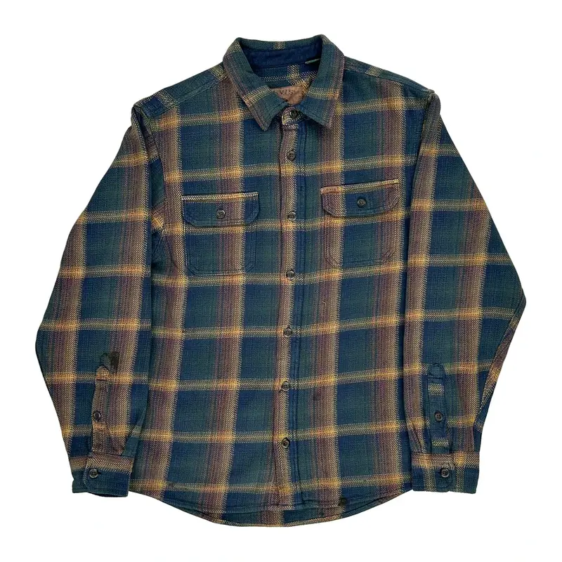 Orvis Checked Flannel Shirt - Large Multicoloured Cotton