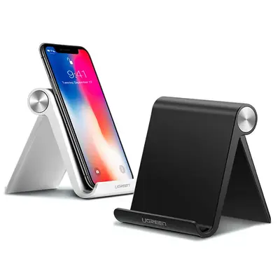 UGREEN Desk Cell Phone Stand, Foldable and Portable, Adjustable Holder for iPhone 17,16, 15, 14 Pro Max, Ideal for Folding ...