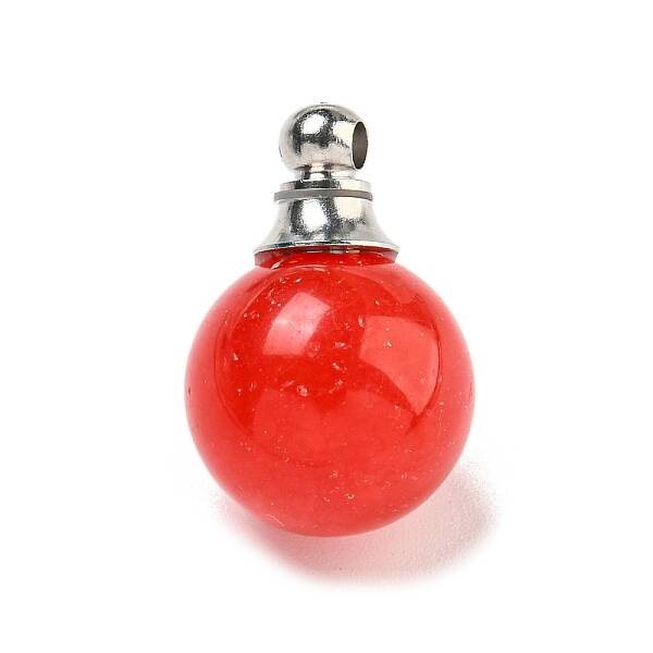 Natural Dyed White Jade Perfume Bottle Pendants