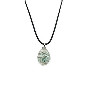 Teardrop Glass Pendant Necklaces with Cords