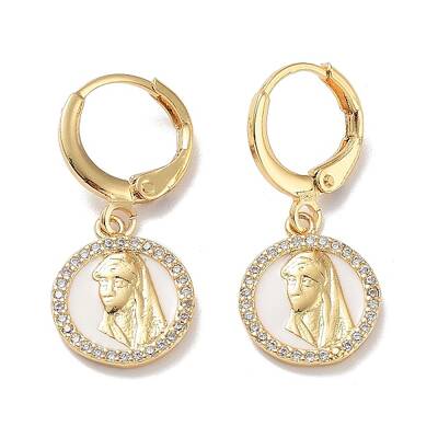 Real 18K Gold Plated Brass Dangle Leverback Earrings