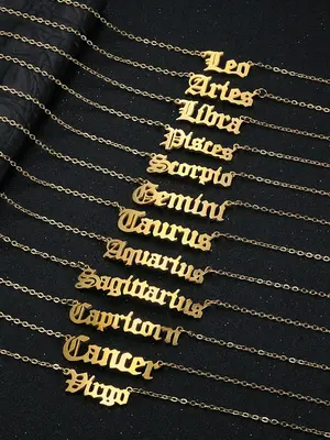 Summer 2024 Creative Fashion Twelve Constellation Letter Decor Chain Anklet, Summer Holiday Elegant Stainless Steel Jewelry A...