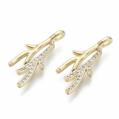 Brass Micro Pave Cubic Zirconia Pendants