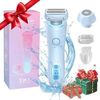Electric Shaver for Women, 1 Set Wet & Dry Portable Body Hair Trimmer, Lady Hair Remover, Women's Electric Razor for Legs Und...