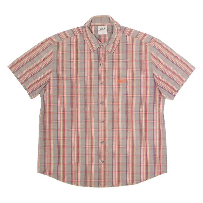 JACK WOLFSKIN Mens Shirt Grey Plaid S