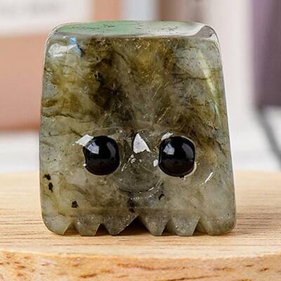 Natural Labradorite Carved Healing Cube Figurines