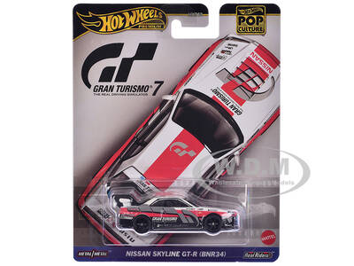 Nissan GT-R Nismo GT3 #23 White Gran Turismo 7 Video Game Diecast Model Car by Hot Wheels