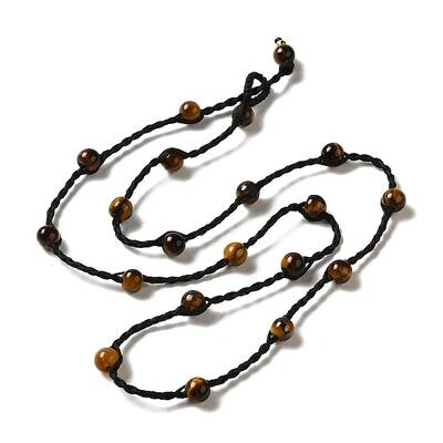 Natural Tiger Eye Braided Bead Necklacess