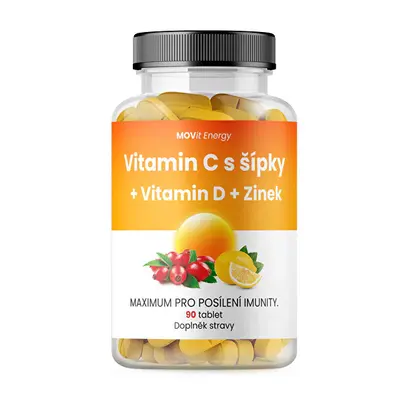 Movit Energy Vitamina C 1200 Mg Con Rosa Canina + Vitamina D + Zinco Premium 90 Compresse