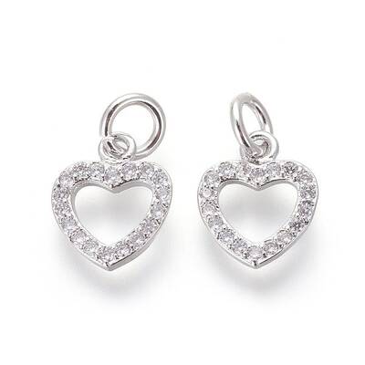 Brass Micro Pave Cubic Zirconia Charms