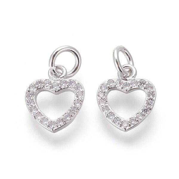 Brass Micro Pave Cubic Zirconia Charms