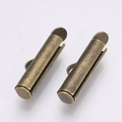 Brass Slide On End Clasp Tubes
