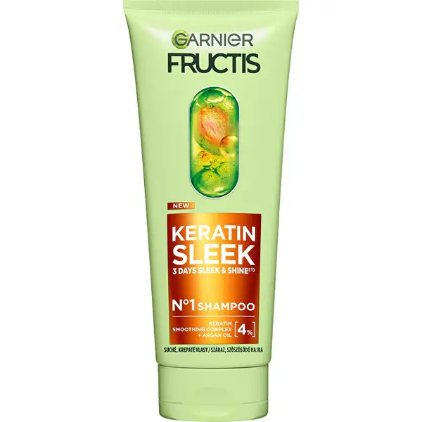 Garnier Shampoo For Dry And Frizzy Hair Fructis Keratin Sleek (Shampoo) 200 Ml