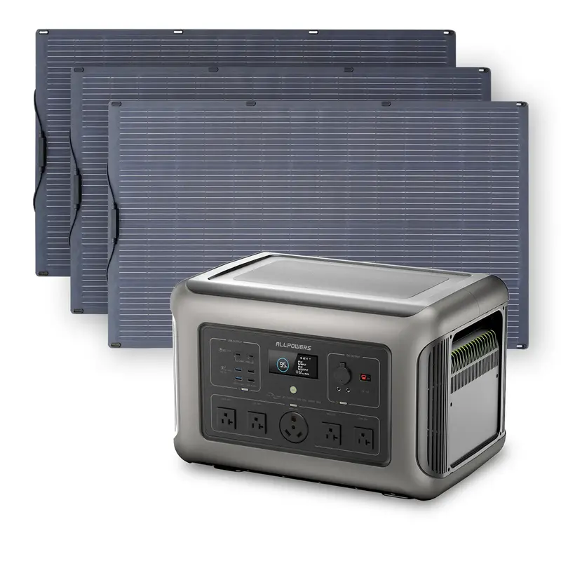 Solar Generator Kit 3200W Power Station 200W Flexible Solar Panel