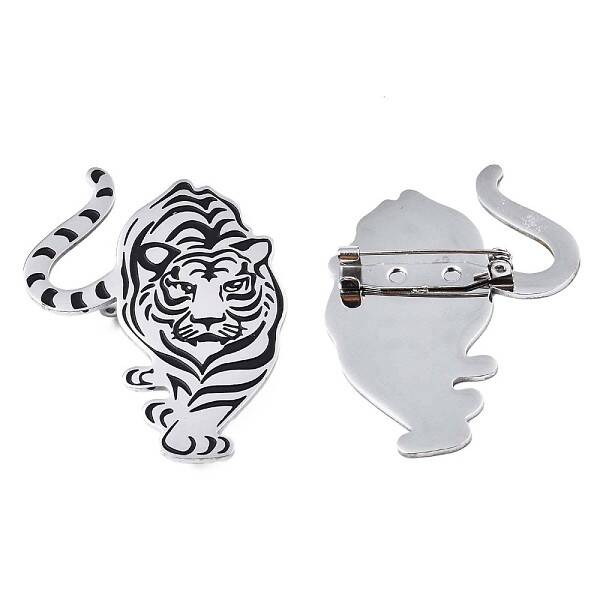 201 Stainless Steel Tiger Lapel Pin