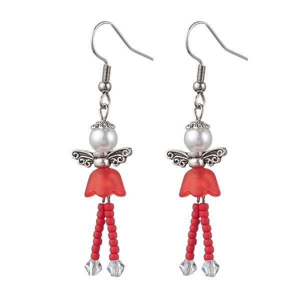 304 Stainless Steel Fairy Dangle Earrings