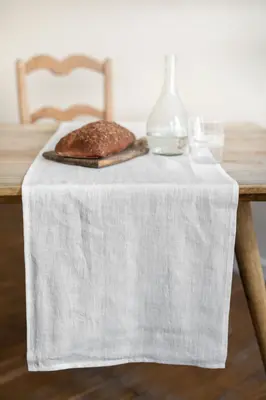 Linen table runner in Cream | Size: 50x280 cm / 20x110