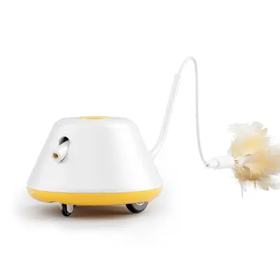 Heapets Interactive Moving Cat Toy with Feather – Eco-Friendly, Adjustable Speeds, Smart Power-Saving, and Customizable Pla...