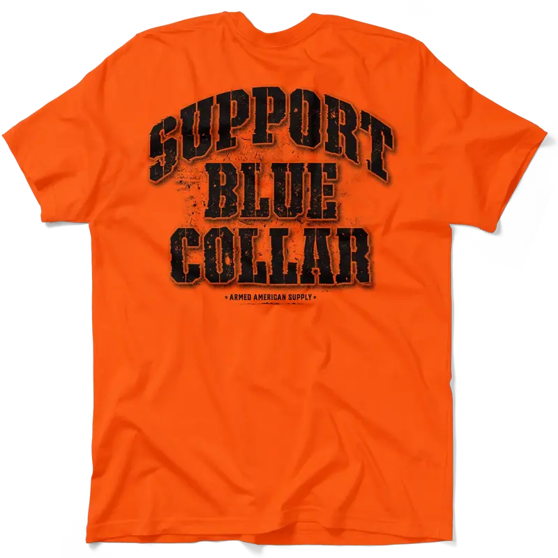 Support Blue Collar - Safety Orange T-Shirt