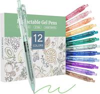 Four Candies 12Pack 0.5mm Quick Dry Retractable Gel Pen Set, Cute Transparent Fine Point Multicolor Note Taking Aesthetic lnk...