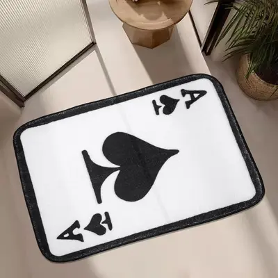 Poker Card Pattern Rug, Non-slip Soft Floor Mat, Decorative Floor Mat for Home Living Room Bedroom