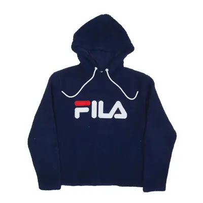 FILA Fleece Hoodie Blue Pullover Womens M