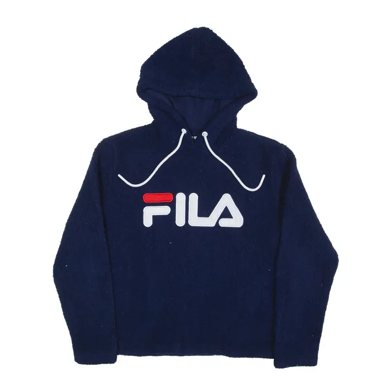 FILA Fleece Hoodie Blue Pullover Womens M