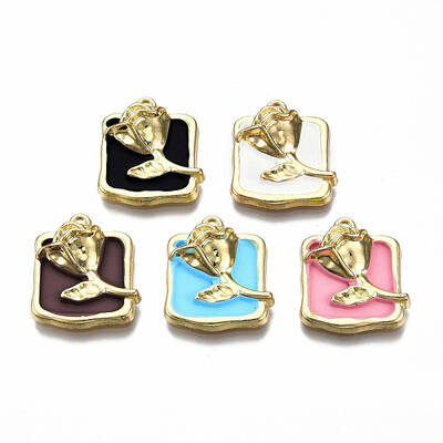 Rack Plating Alloy Enamel Pendants