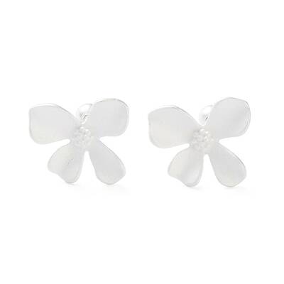 999 Fine Silver Flower Cartilage Earrings