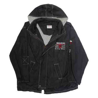 WINDSURFING CHILLSEE Mens Rain Jacket Black Hooded XL