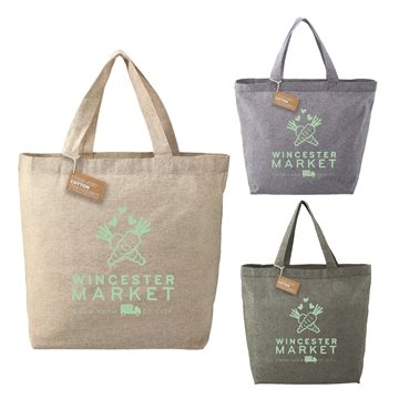 50 Custom Recycled 5 oz Cotton Twill Grocery Tote - 70-80% ...