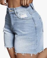 KIMDN Jean Shorts for Women High Waisted Stretchy Casual Denim Shorts Ripped Frayed Hem Summer Trendy Jorts Womenswear Bottom...