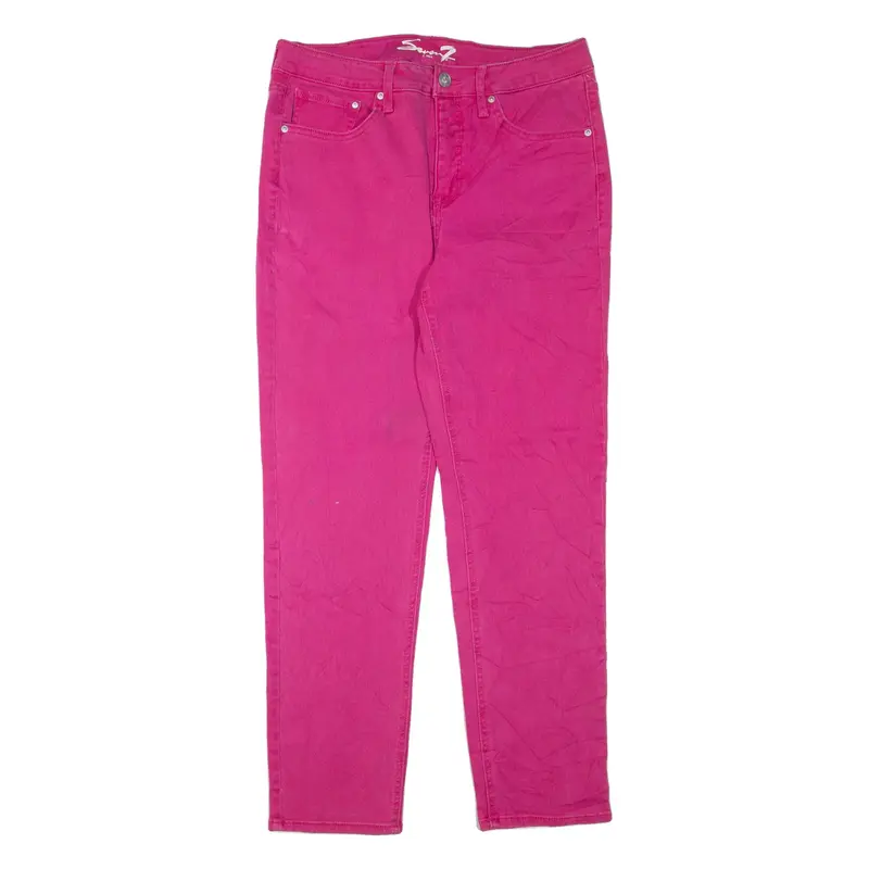 7 FOR ALL MANKIND Womens Jeans Pink Regular Skinny W32 L28