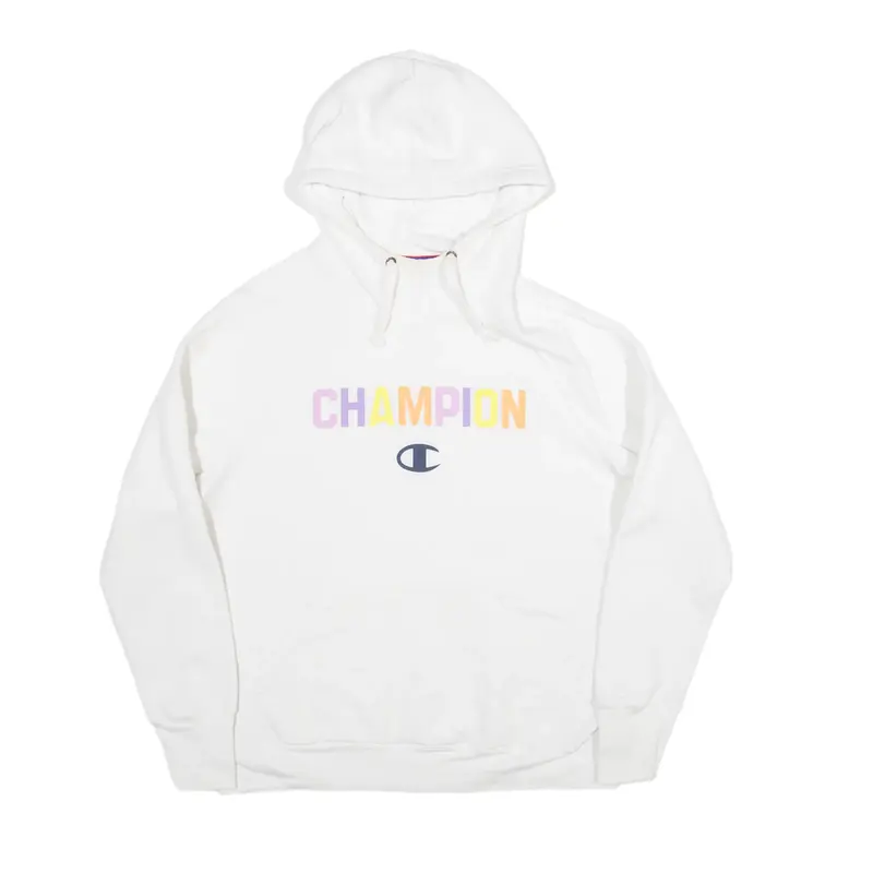 CHAMPION Hoodie White Pullover Womens M
